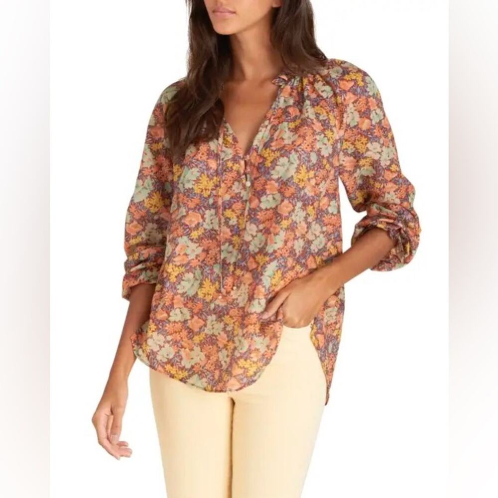 Veronica Beard Antonette Floral Print Blouse View 2
